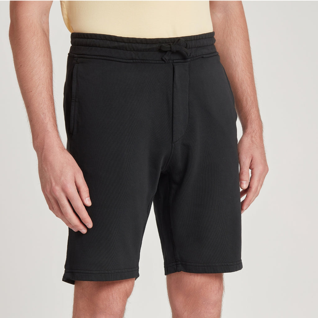 Pantaloncini uomo neri in micro piquet con elastico e cordino, design veneziano e comfort premium
