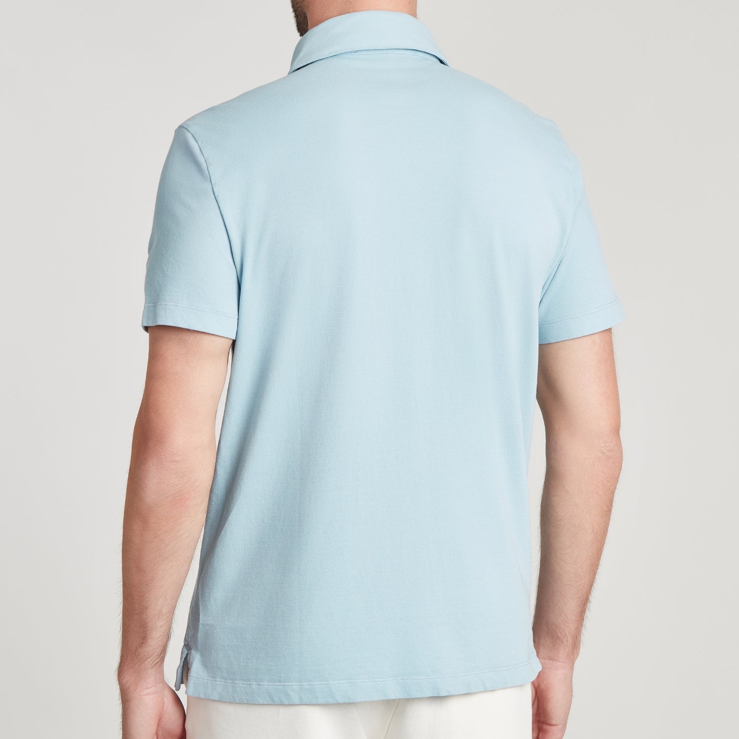 Polo uomo in micro piquet tinta in capo, design veneziano, manifattura italiana, comfort premium
