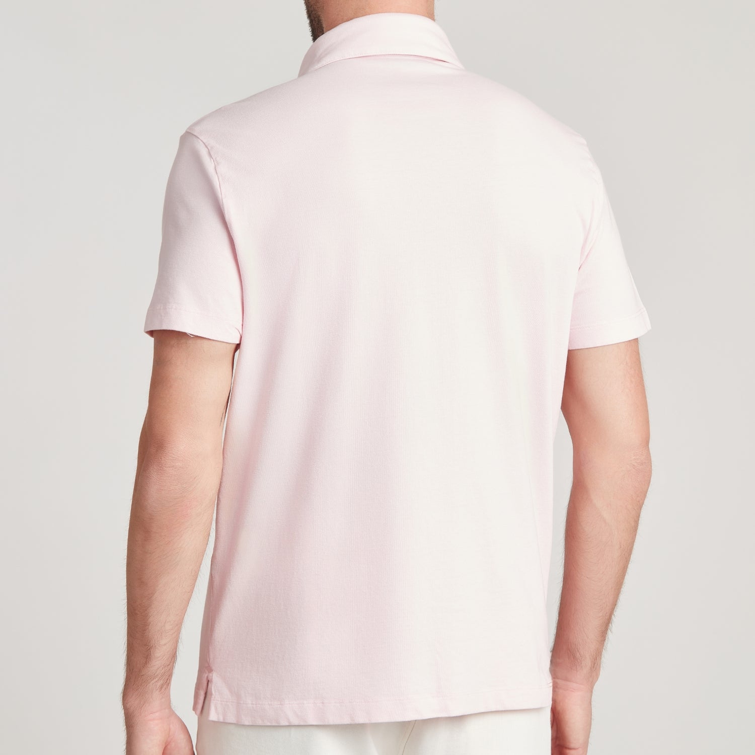 Polo uomo rosa in micro piquet tinta in capo, design veneziano, manifattura italiana, comfort premium