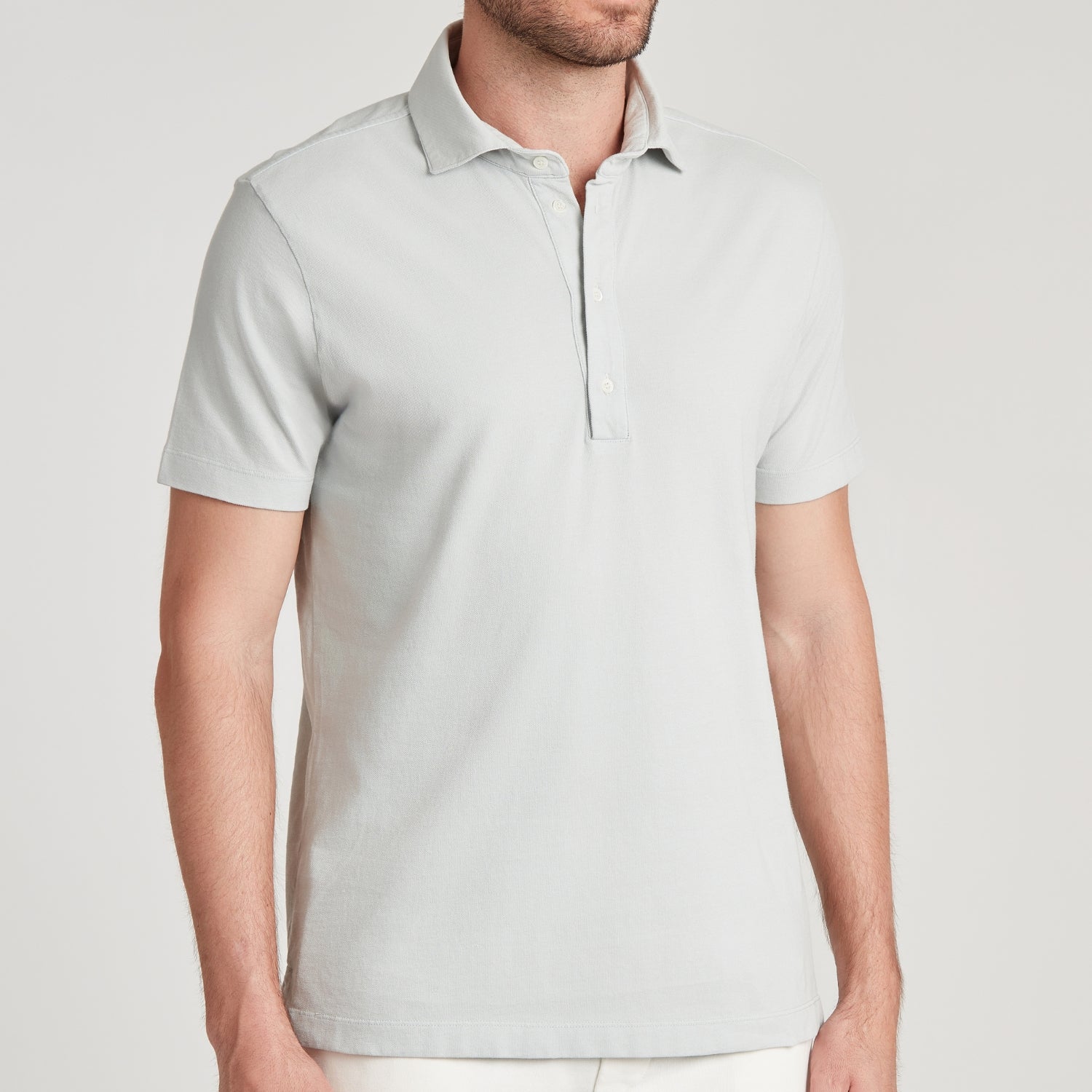 Polo uomo in micro piquet tinta in capo, design veneziano, manifattura italiana, comfort premium