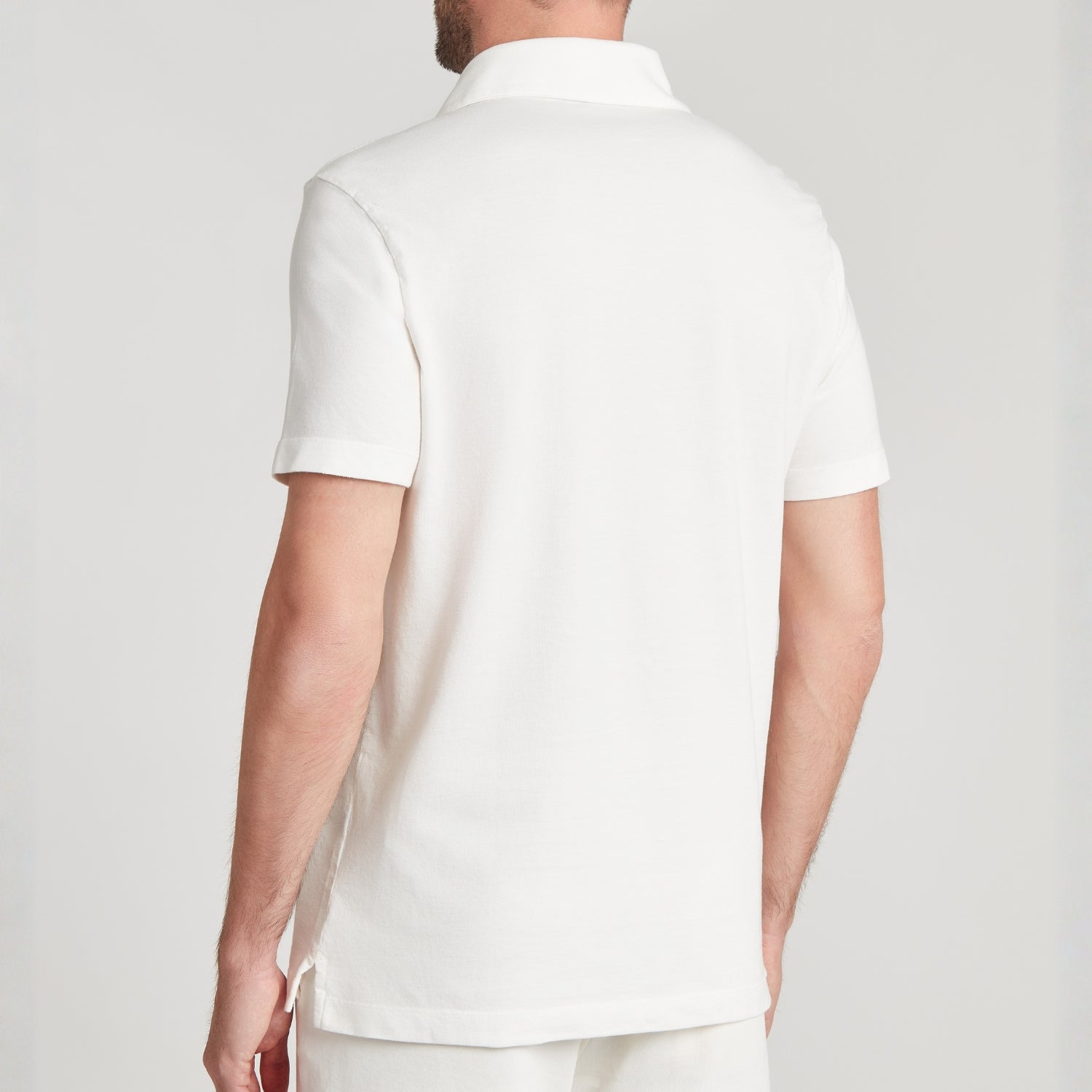 Polo uomo bianco in micro piquet tinta in capo, design veneziano e comfort premium