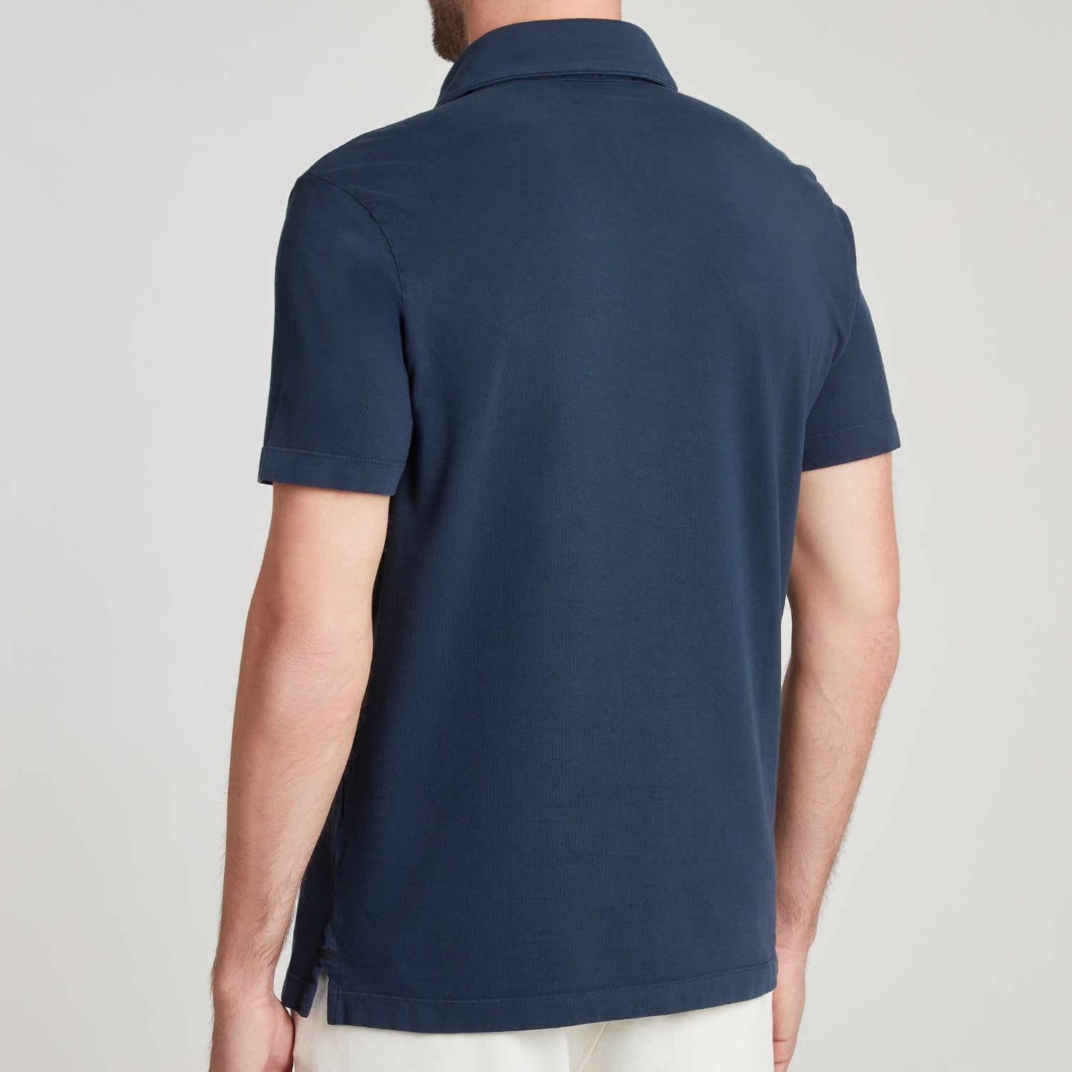 Polo uomo in micro piquet tinta in capo, design veneziano, manifattura italiana, comfort premium