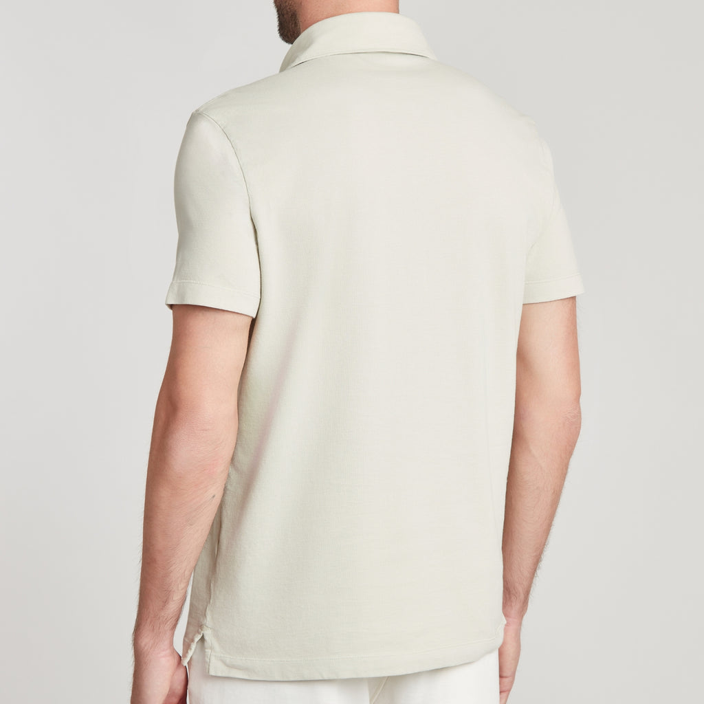 Polo uomo in micro piquet tinta in capo, design veneziano e comfort premium
