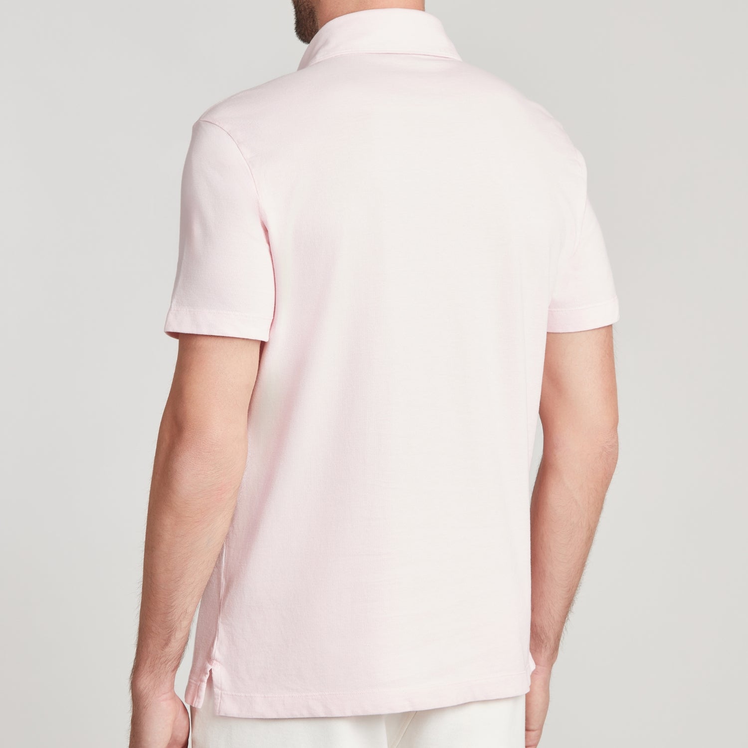 Polo uomo rosa in micro piquet tinta in capo, design veneziano, manifattura italiana, comfort premium