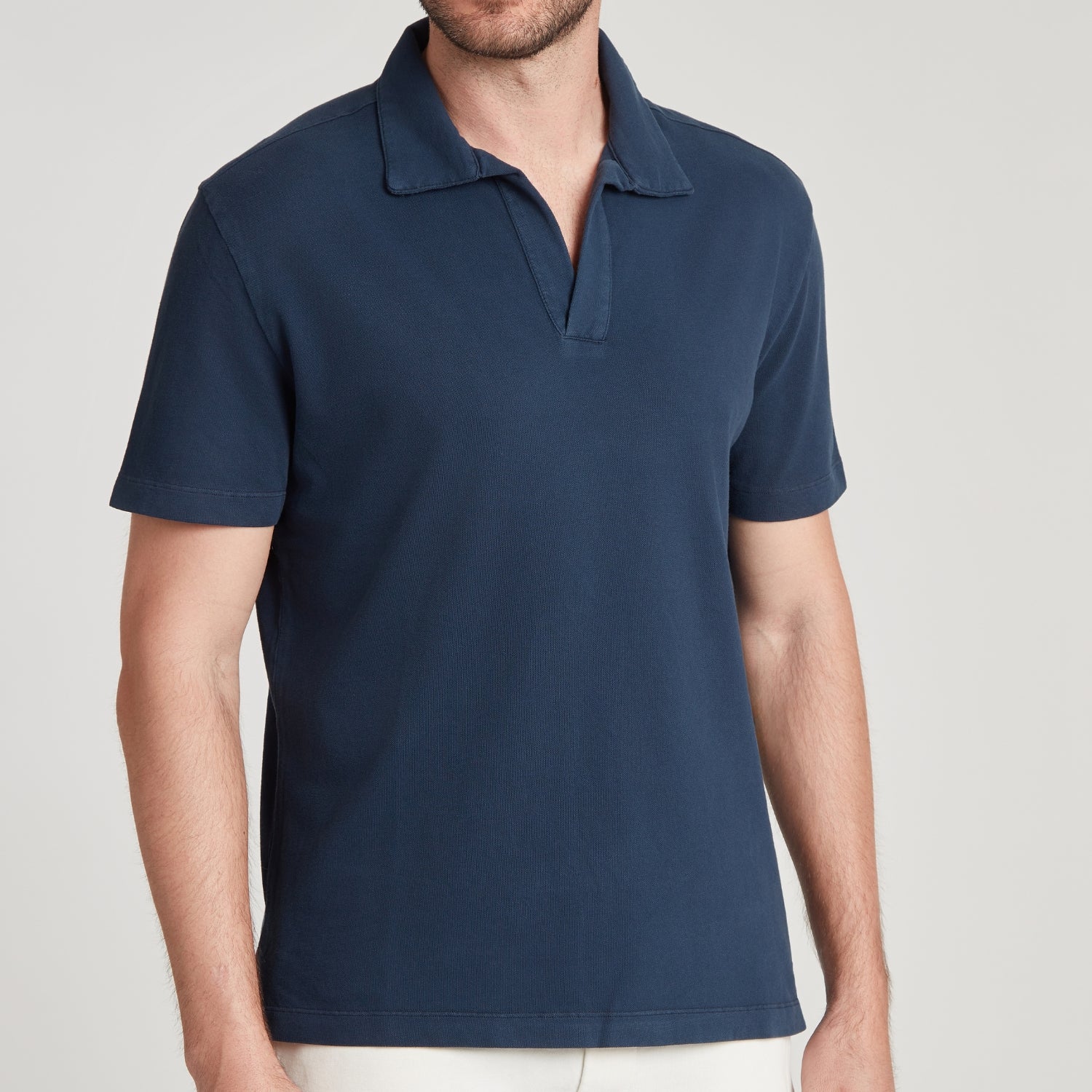 Polo uomo in micro piquet tinta in capo, design veneziano, manifattura italiana, comfort premium