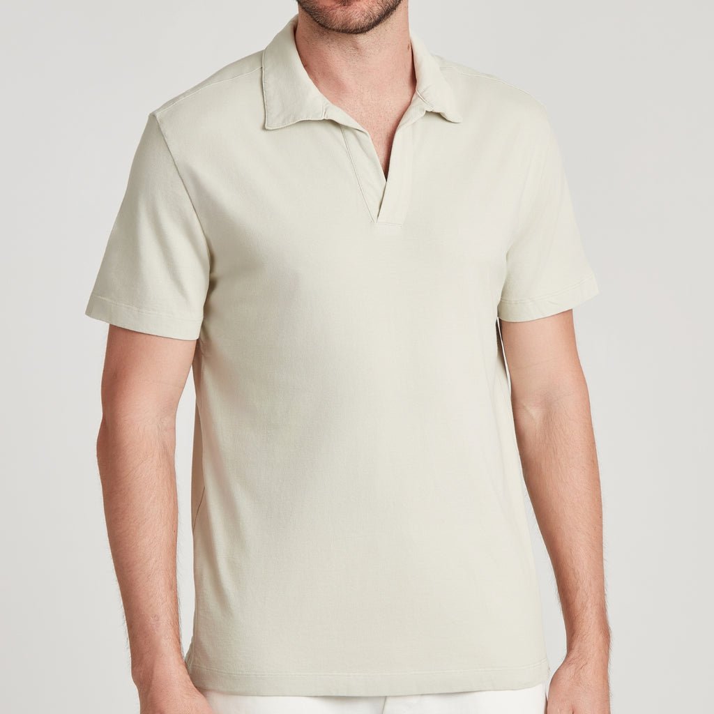 Polo uomo in micro piquet tinta in capo, design veneziano, manifattura italiana, comfort premium