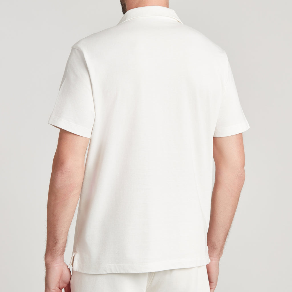 Polo uomo in micro piquet tinta in capo, design veneziano e comfort premium