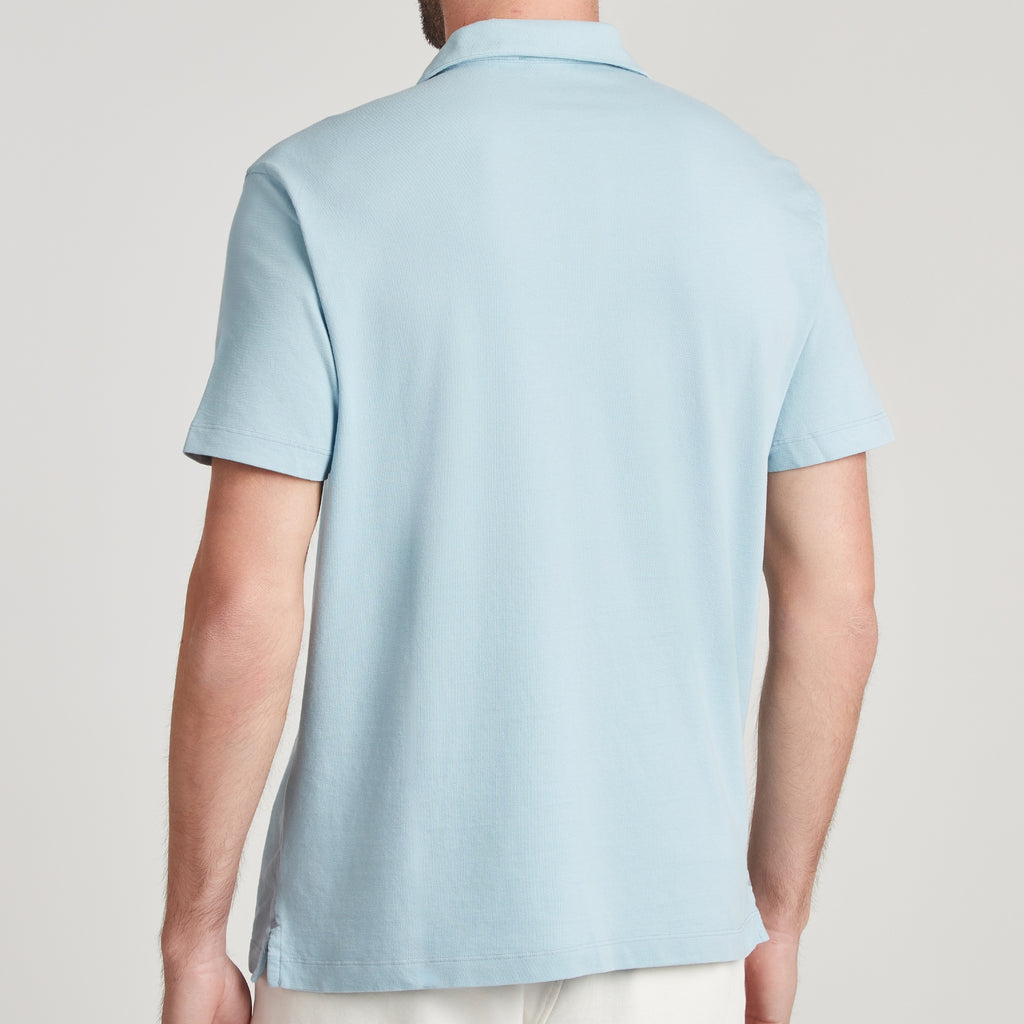 Polo uomo in micro piquet tinta in capo, design veneziano e comfort premium
