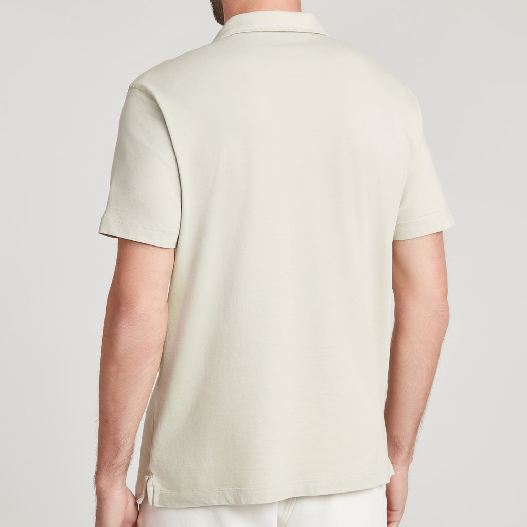 Polo uomo in micro piquet tinta in capo, design veneziano, manifattura italiana, comfort premium