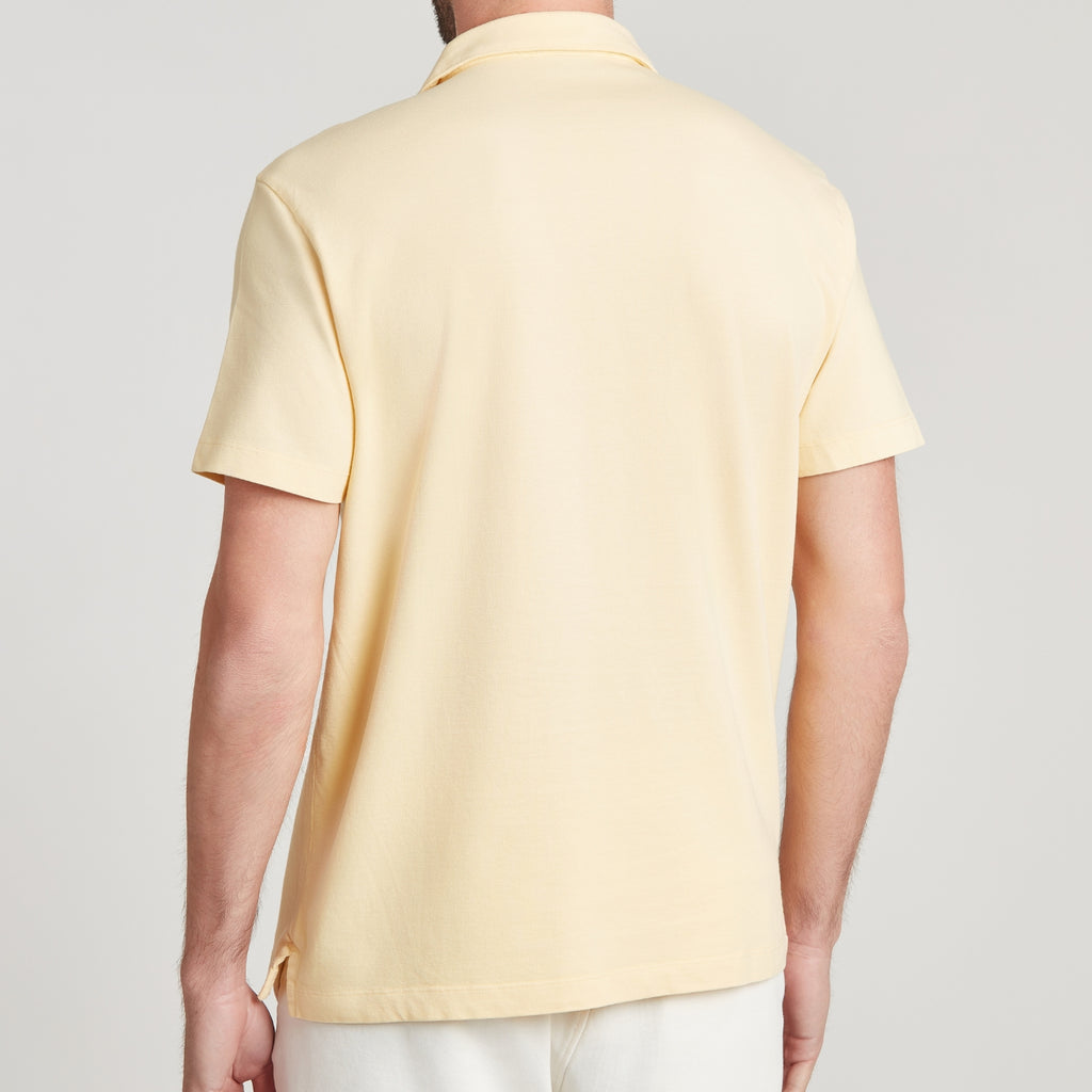 Polo uomo giallo in micro piquet tinta in capo, design veneziano, manifattura italiana