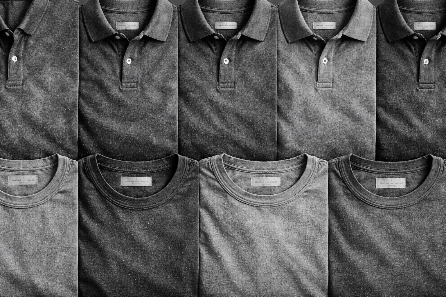 Polo e t-shirt in tessuto lavato, stile minimalista e moderno per uomo