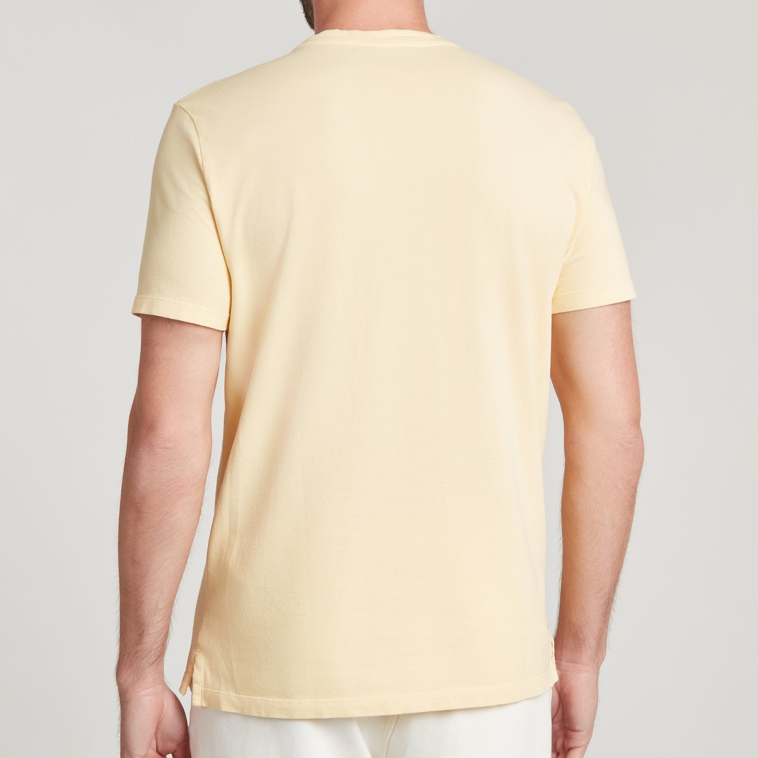 T-shirt uomo giallo chiaro in micro piquet, design veneziano, manifattura italiana, comfort premium