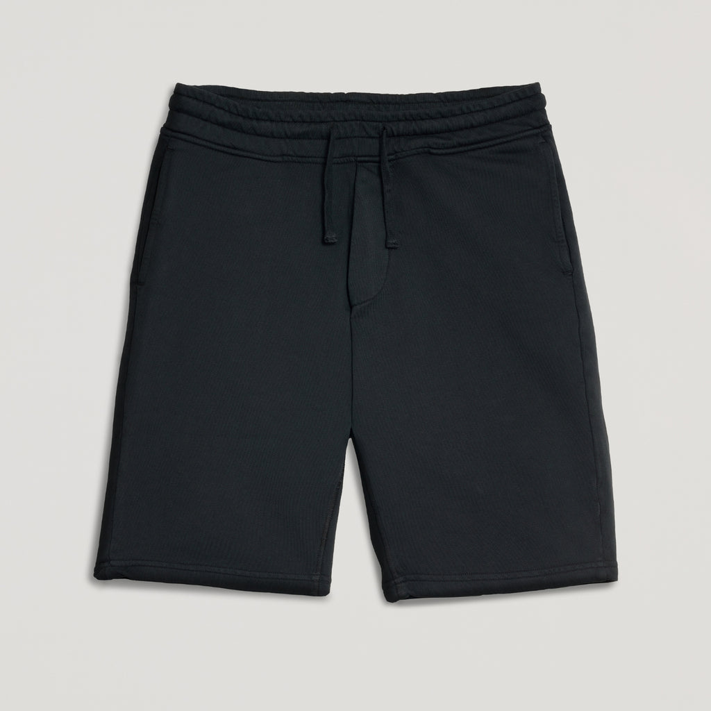 Shorts uomo in micro piquet nero, design veneziano, comfort premium, manifattura italiana