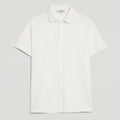 Camicia uomo bianca in micro piquet tinta in capo, design veneziano, manifattura italiana