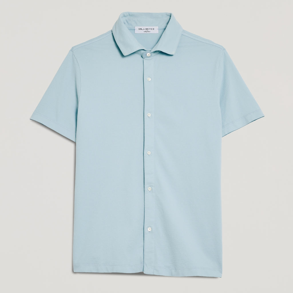 Polo uomo in micro piquet tinta in capo, design veneziano, manifattura italiana, comfort premium