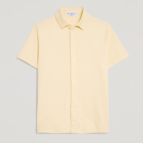 Polo uomo giallo in micro piquet tinta in capo, design veneziano e comfort premium