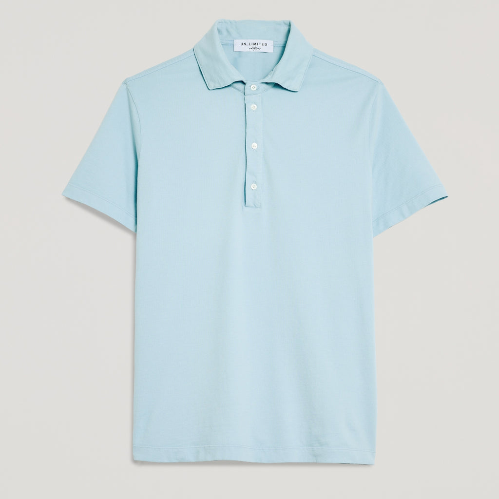Polo uomo in micro piquet tinta in capo, design veneziano e comfort premium