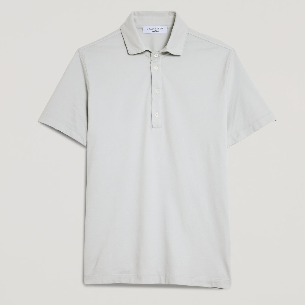 Polo uomo in micro piquet tinta in capo, design veneziano, manifattura italiana, comfort premium