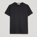T-shirt uomo nera in micro piquet tinta in capo, design veneziano, manifattura italiana, comfort premium