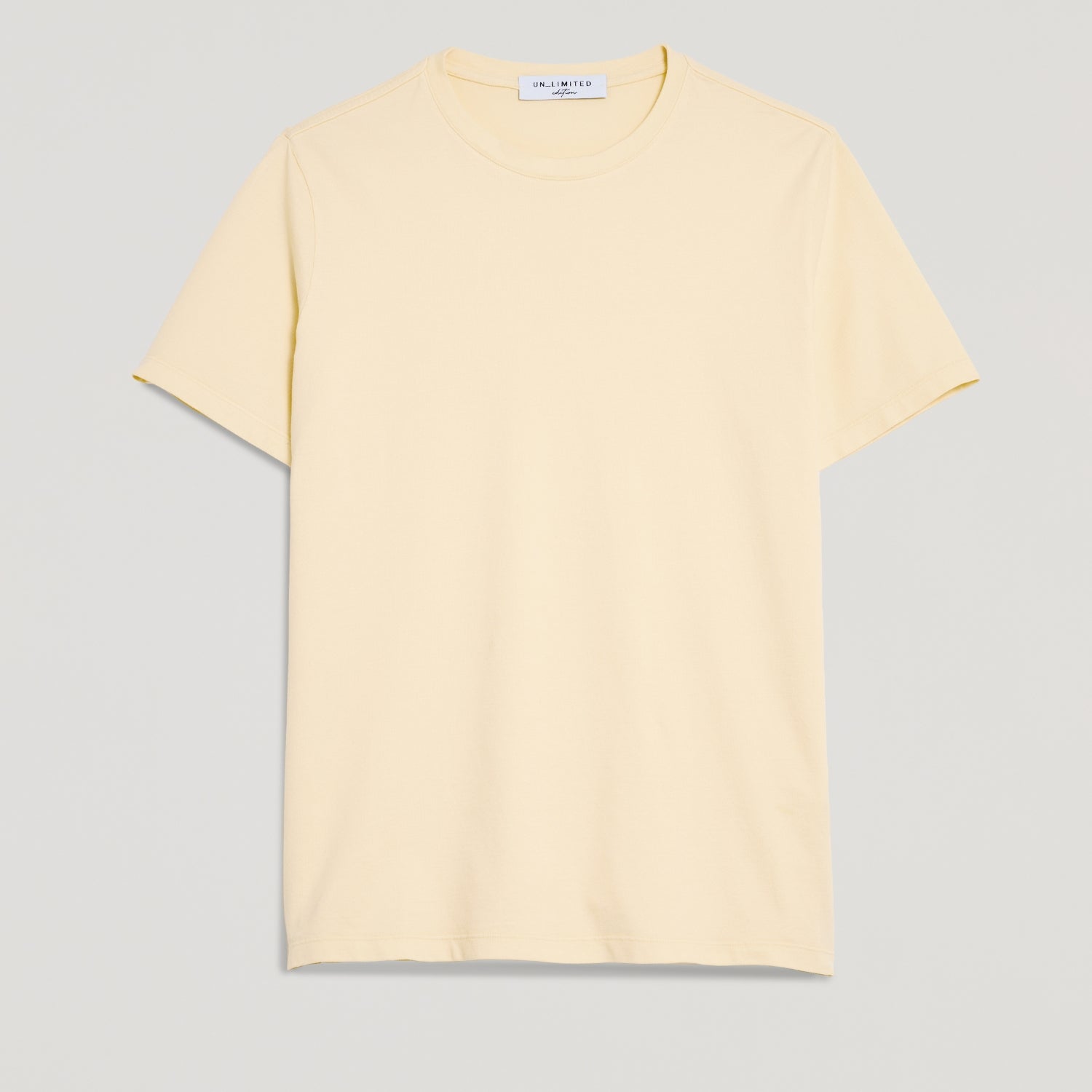 T-shirt uomo giallo chiaro in micro piquet tinta in capo, design veneziano e comfort premium
