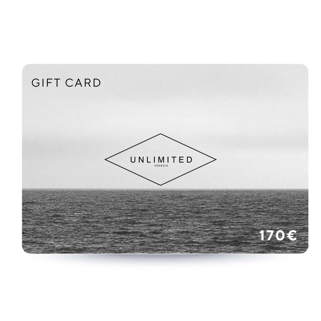 Carta regalo Unlimited Venezia da 170€ con design mare e logo elegante